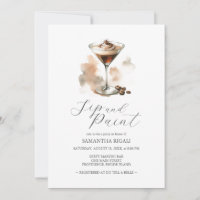 Espresso Martini Sip & Paint Party Einladungen