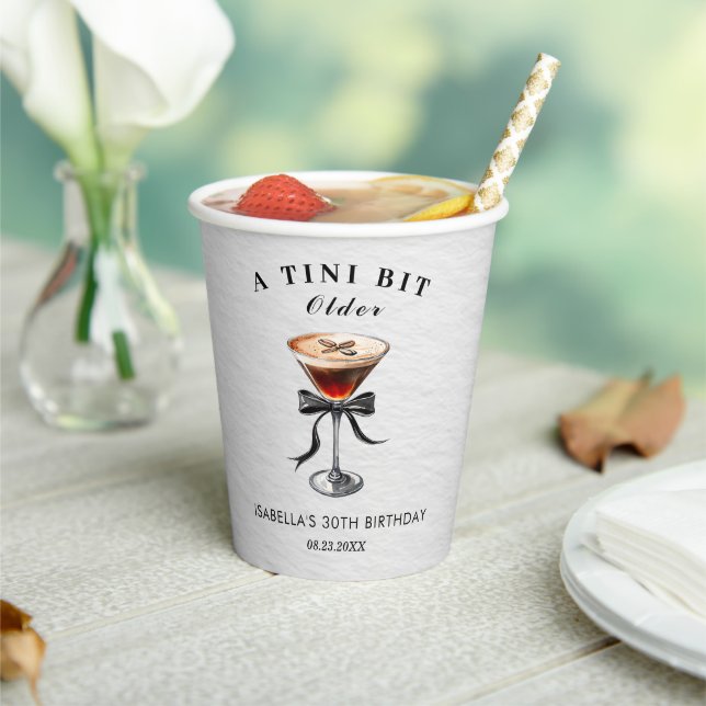 Espresso Martini Tini Bit Older Birthday Party Pappbecher (In Situ)