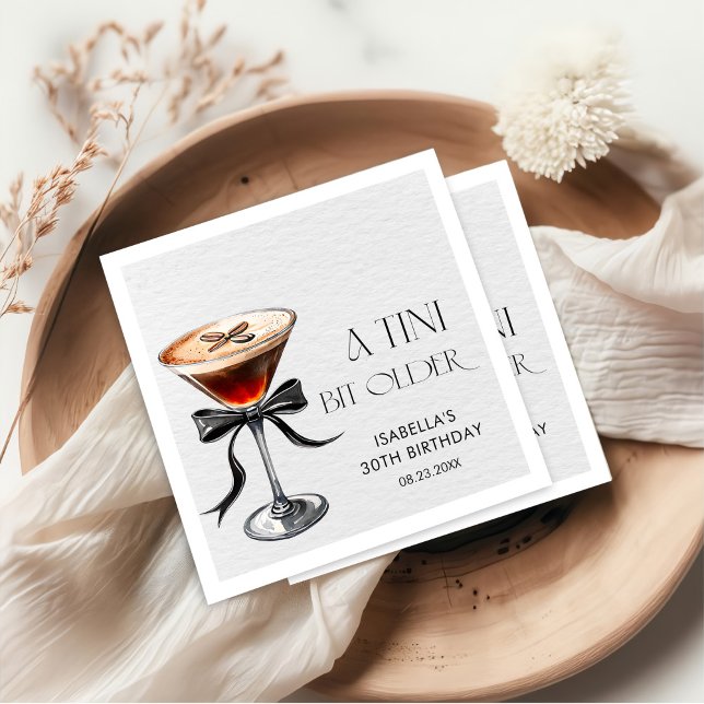 Espresso Martini Tini Bit Older Birthday Party Serviette (Von Creator hochgeladen)