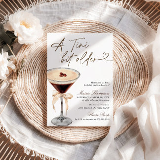 Espresso Martini Tini Bit Older Geburtstagsfeier Einladung