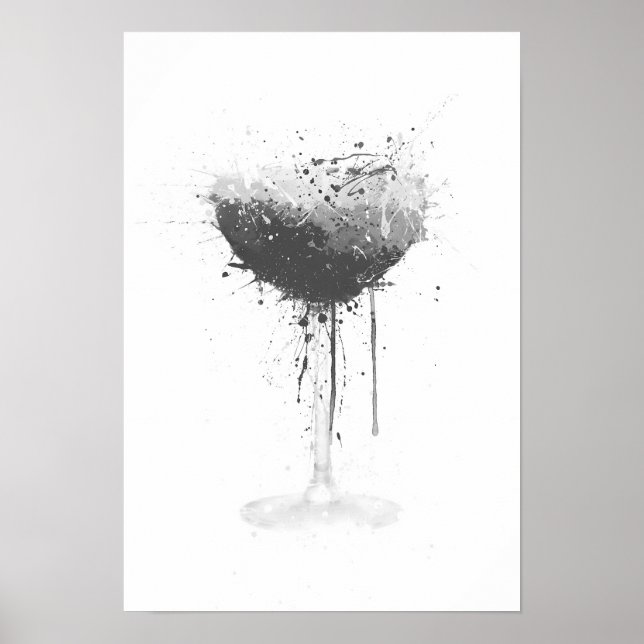 Espresso Martini Wall Art Print (Grey Edition)  Poster (Vorne)
