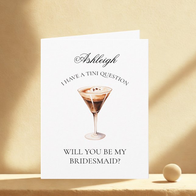 Espresso Martini wird meine Bridesmaid-Karte sein Einladung (Von Creator hochgeladen)