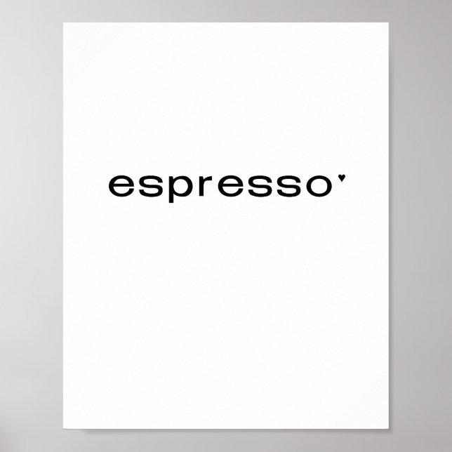 Espresso - minimalistic typography poster (Vorne)