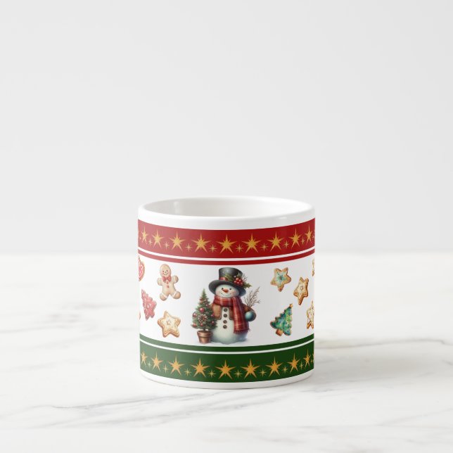 Espresso Mug with Snowman and Christmas Cookies Espressotasse (Vorderseite)