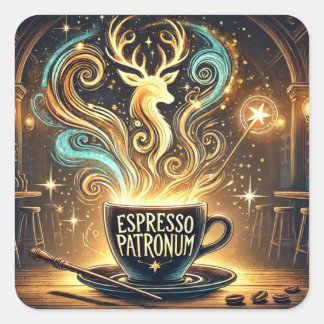 Espresso Patronum Quadratischer Aufkleber