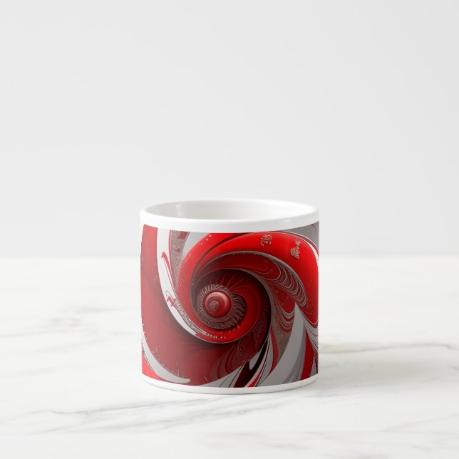 Espresso/Roter Swirl/Spezielle Tasse (Vorderseite)