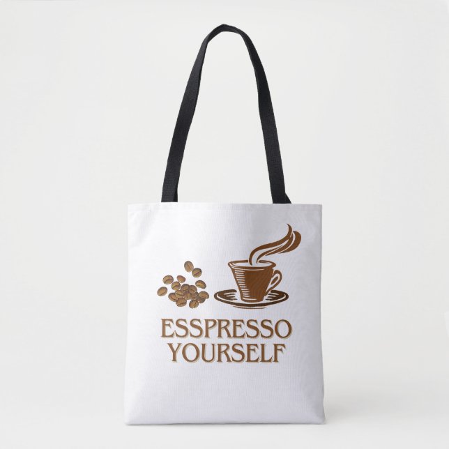 Espresso selbst Coffee Cup Design Tasche (Vorderseite)