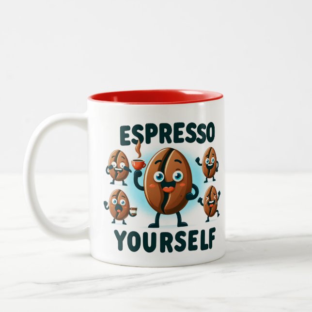 Espresso selbst Kaffee Zweifarbige Tasse (Links)