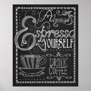Espresso sich, Kaffee-Tafel-Typografie Poster