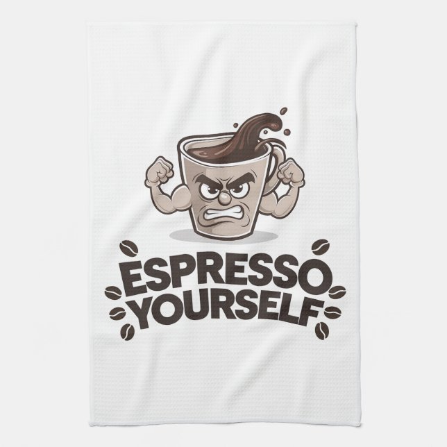 Espresso Sie selbst - Funny Coffee Lover Design Geschirrtuch (Vertikal)
