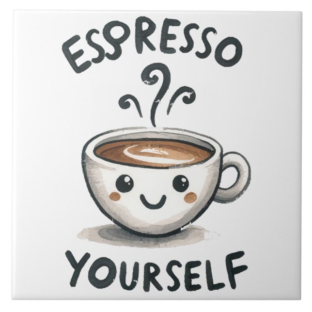 Espresso Sie selbst Kaffee Fliese (Vorderseite)