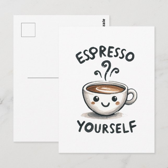 Espresso Sie selbst Kaffee Postkarte (Vorne/Hinten)