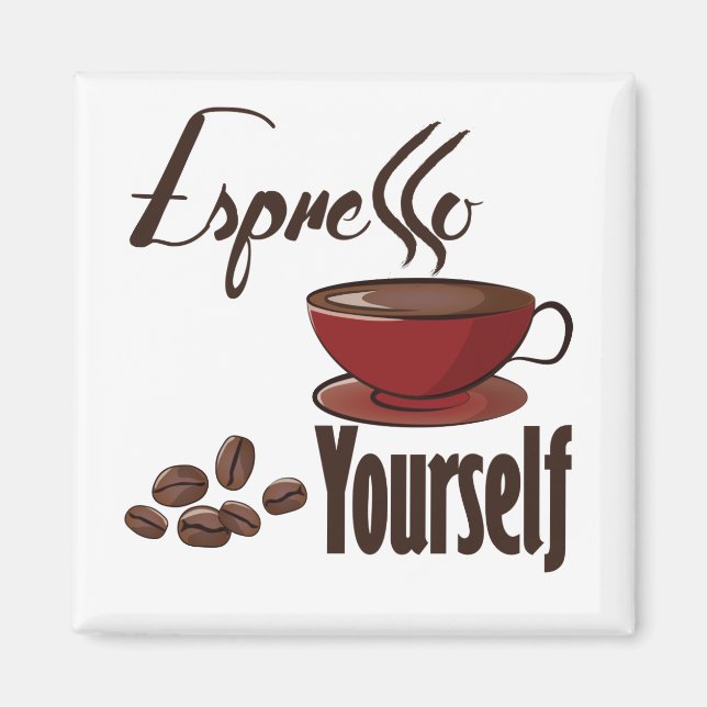 Espresso Sie selbst Kaffee Pub Express Magnet (Vorne)