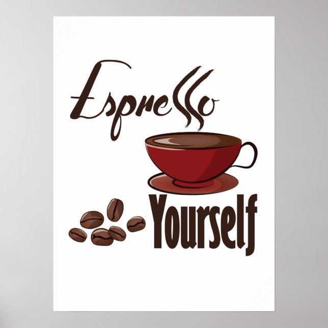 Espresso Sie selbst Kaffee Pub Express Poster (Vorne)