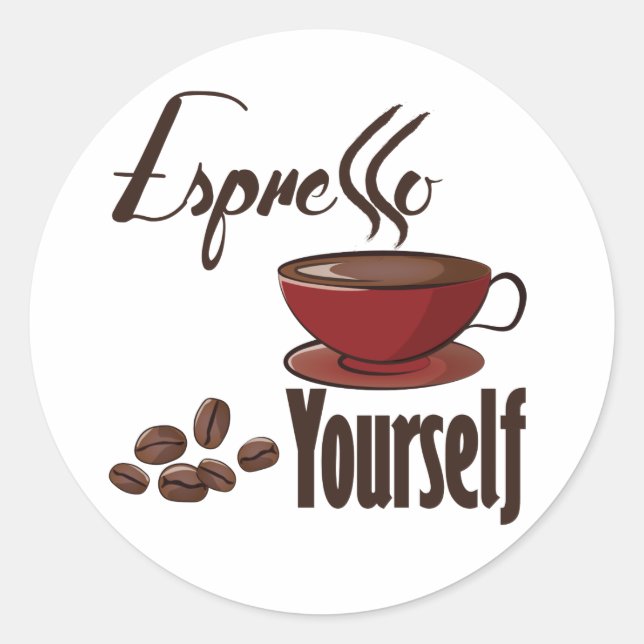 Espresso Sie selbst Kaffee Pub Express Runder Aufkleber (Vorderseite)