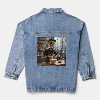 Espresso Sie selbst - Skeleton Coffee Shop Vibes Jeansjacke