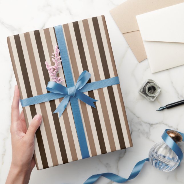 Espresso-Streifen-Mischung Geschenkpapier (Schenken)