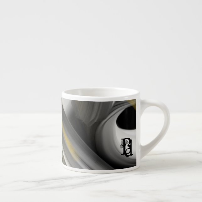 Espresso Tasse Abstrakte Art Schwarz-weiß (Rechts)