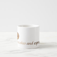 Espresso-Tasse /Cup mit Letter P Pancake Design