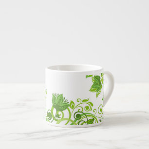 Espresso Tasse Green Floral