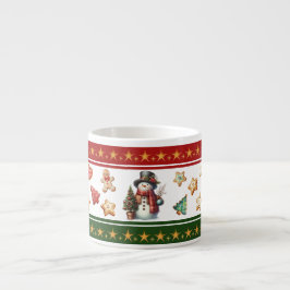 Espresso-Tasse mit Schneemann und Weihnachtskeksen Espressotasse
