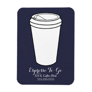 Espresso-To-Go-Geschäft Mitternacht Faux-Flanell Magnet