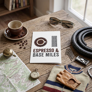 Espresso und Base Miles Radfahren Kaffeeliebhaber Karte