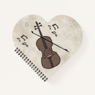 Espresso Violino Violine aus Kaffeebohnen- Notizbuch