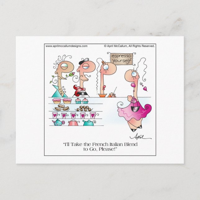 ESPRESSO VOUS-MÊME ! Carte postale de dessin (Devant)