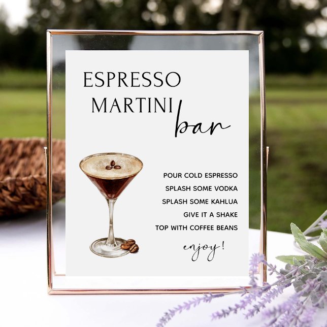 Espresso Wedding Martini Bar Signature Drink Zeich Poster (Von Creator hochgeladen)