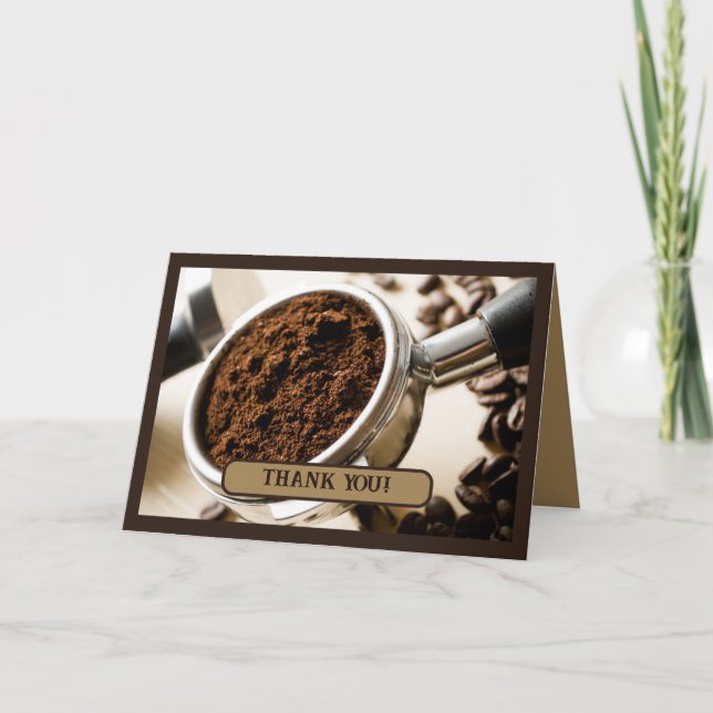 Espressoferien für Cappuccino Dankeskarte (Vorderseite)