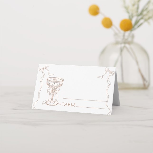 Espressomartini, handgezeichnet - Hochzeiten Platz Platzkarte (Vorderseite)