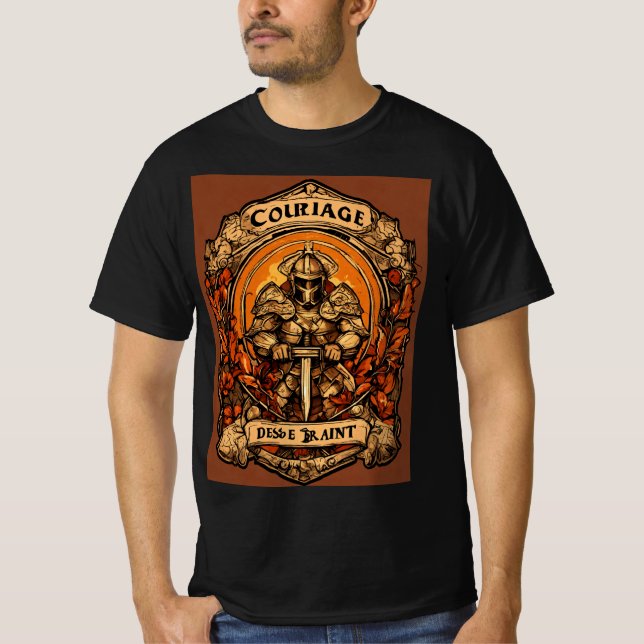 Esprit de courage et tshirt combattant inflexible (Devant)