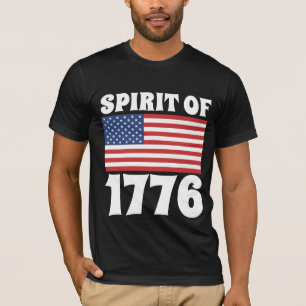 ESPRIT DE T-SHIRTS NOIR PATRIOTIQUE DE 1776