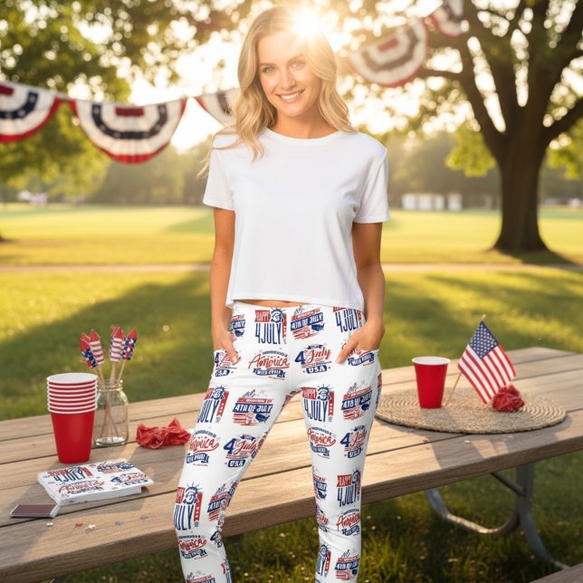 Esprit d'indépendance 4 juillet Leggings (Spirit of Independence Fourth of July Leggings)