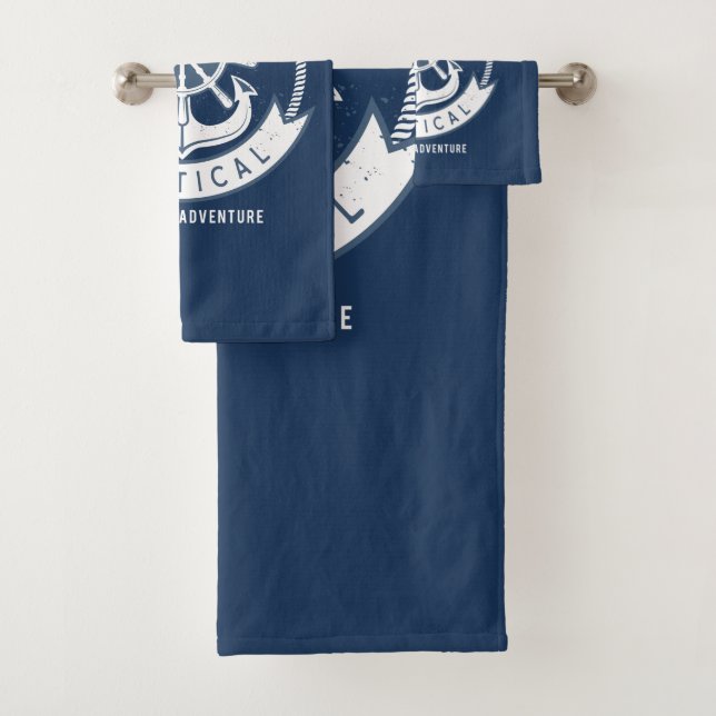 Esprit nautique Ancre, Roue, Bleu marine (En situation)