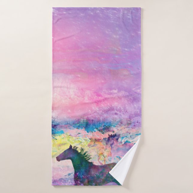 Esprits de Cheval Sauvages Courir "NOUS SOMMES LA  (Serviette de bain)