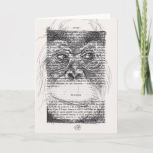 Esquisse d'Orangutan sur la carte de page du livre