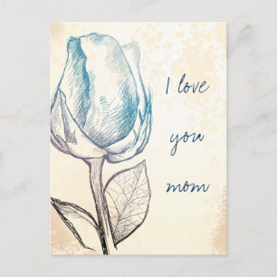 Esquisse d'un rose, carte postale