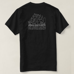 Esquisse urbaine Cleveland Black T-Shirt - Unisex