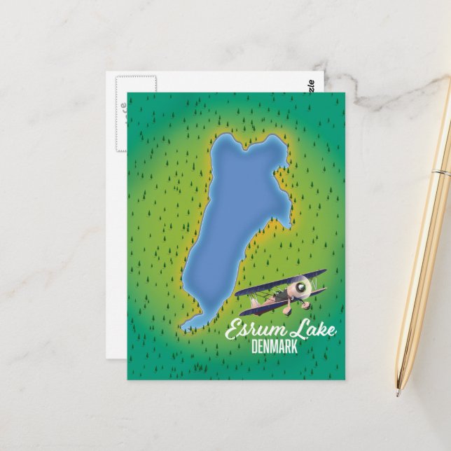 Esrum Lake Denmark Reisekarte Postkarte (Vorderseite/Rückseite Beispiel)