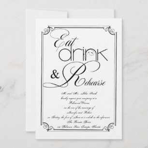 Ess Drink und Rehearding Hochzeit Probe Einladung