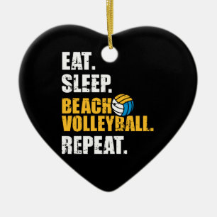 Ess Schlaf Beach Volleyball wiederholen Keramik Ornament