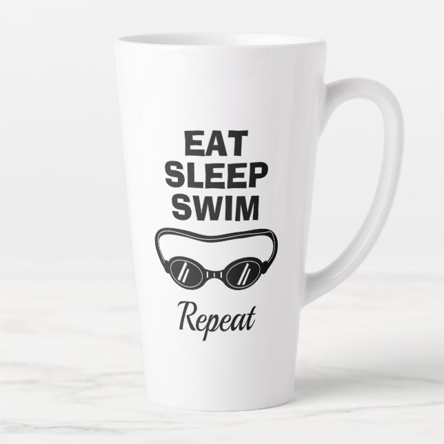 Ess Schlafschwimmen wiederholen große latte Kaffee Milchtasse (Rechts)