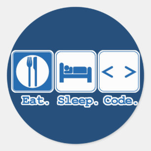 Ess Sleep Code (HTML) Runder Aufkleber