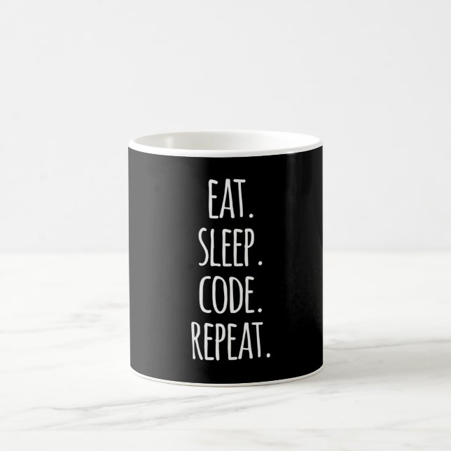 Ess Sleep-Code Wiederholen Computer-Programmierung Kaffeetasse (Mittel)