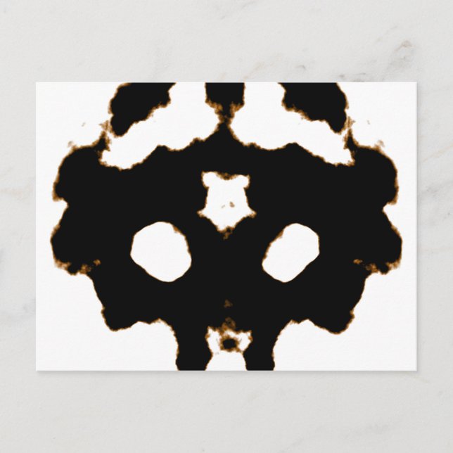 Essai Rorschach d'une carte de lot d'encre en noir (Devant)