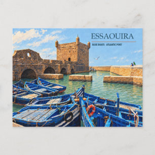 Essaouira Blue Boats Hafen Foto Marokko Postkarte