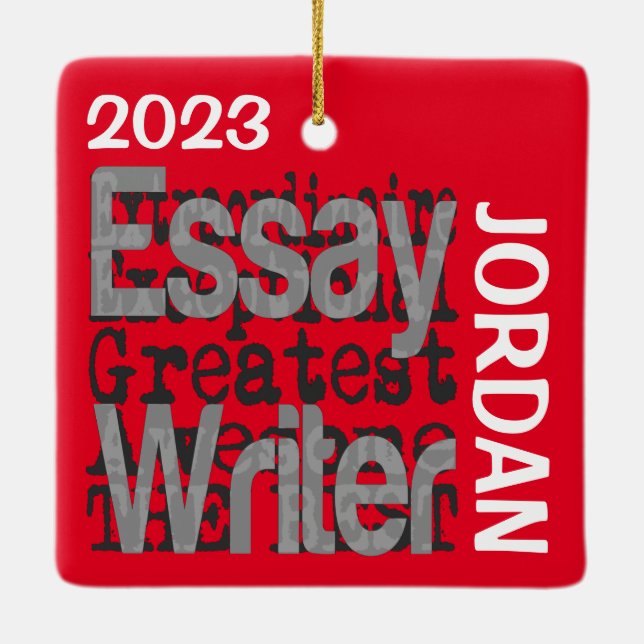 Essay Writer Extraordinaire CUSTOM Keramikornament (Rückseite)