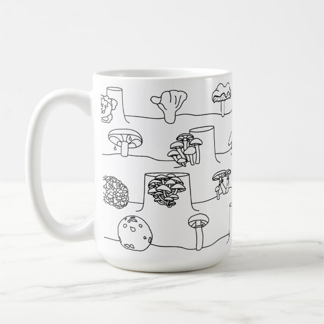 Essbare Pilz-Gemisch-Skizze-Tasse Kaffeetasse (Links)